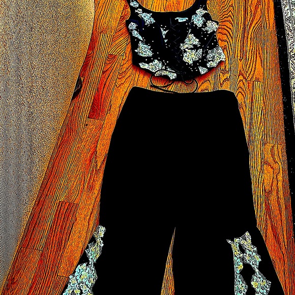 EUCAlbertoMakaliSEXYFLATTERING.Bustier &PANTSLACE&SEQUIN.S:12.Unique&Gorgeous - Picture 5 of 15